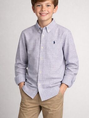 Ralph Lauren Polo Oxford Button-Down Shirt in blue Size youth 18